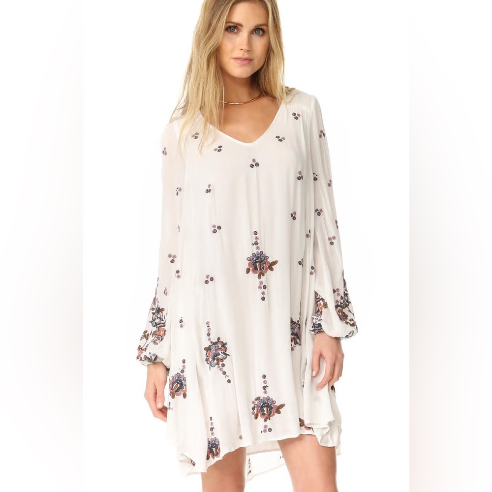 Free People Oxford Embroidered Mini Dress - Small
